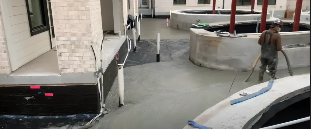 Engineered fill installation for parking garage and plaza
