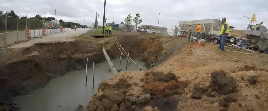 Utility trench fill with engineered fill installation